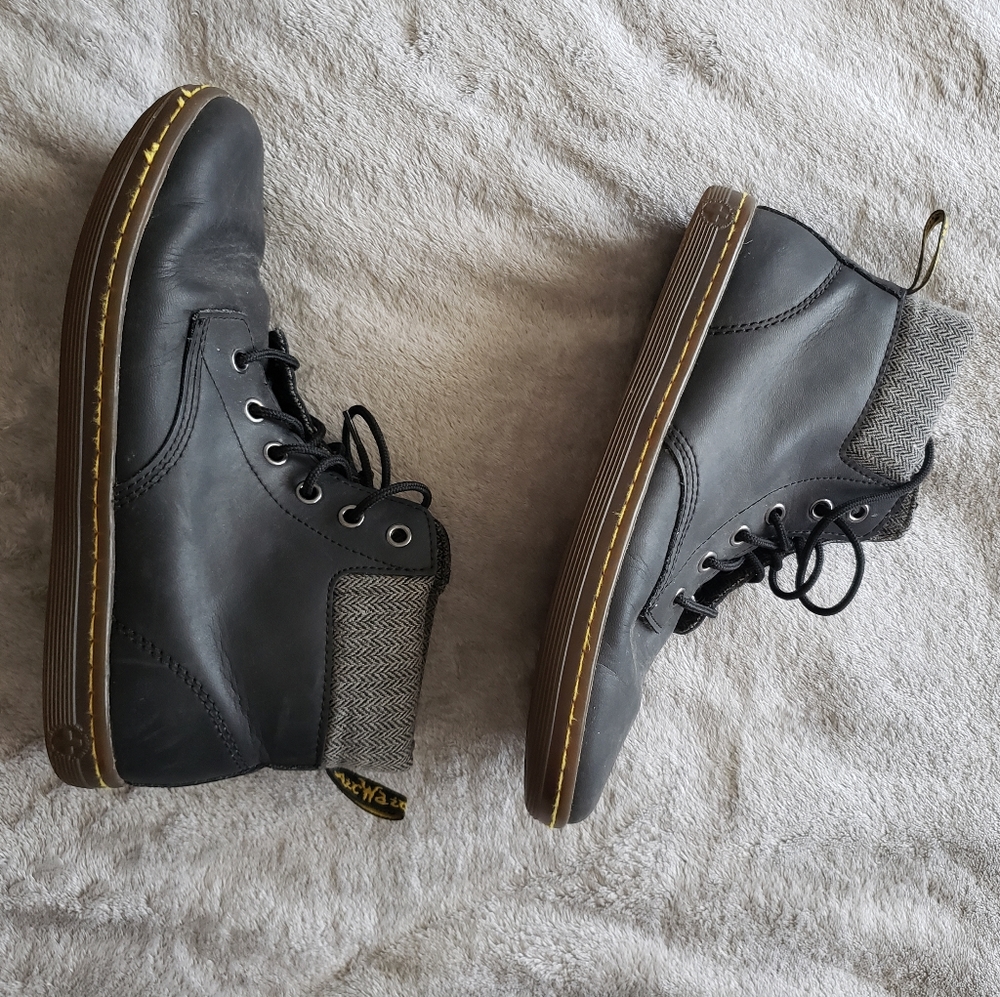 black flannel lined doc martens